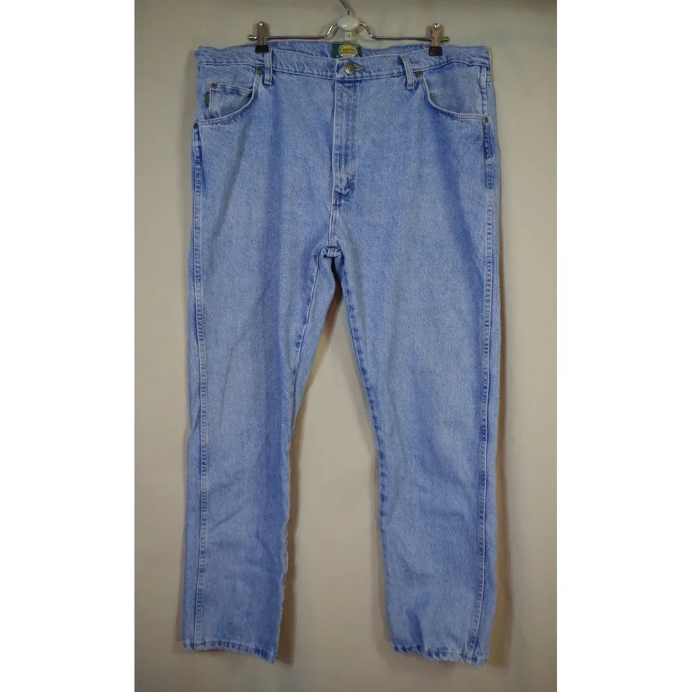 Cabelas Roughneck Men's 42x32 Light Wash Denim Jeans‎ Relaxed Fit Workwear